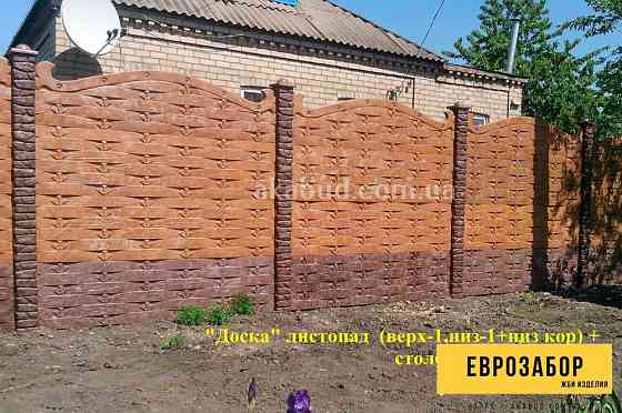 Еврозаборы глянцевые, цветные (мрамор из бетона, серые) Одеса