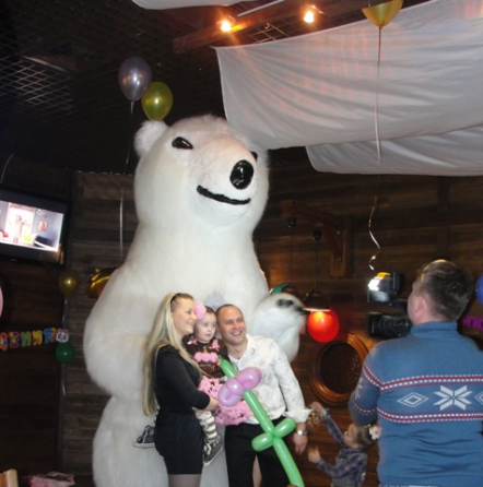 Белый Медведь — ростовая кукла в Киеве на поздравление Киев и область Київ