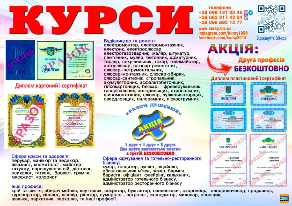 Курси сушист, манікюр, муляр, тесляр. плиточник Хмельницкий - изображение 1