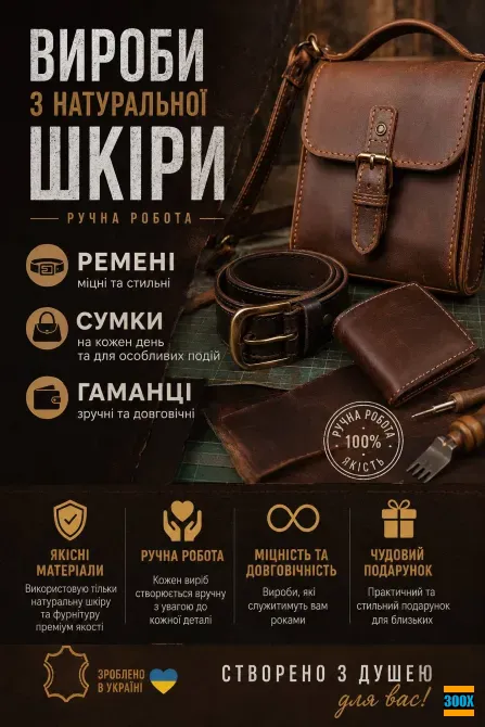 Шкіряні аксесуари ручної роботи на замовлення Київ - photo 1