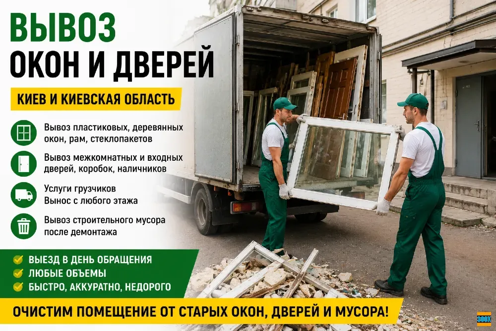 Вывоз окон и дверей Киев – быстро, недорого и с погрузкой Киев - изображение 1