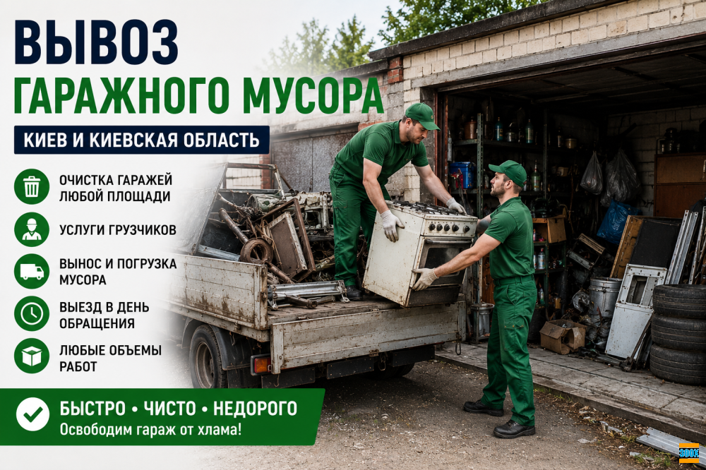 Вывоз гаражного мусора Киев – быстро, недорого и с погрузкой Київ - photo 1