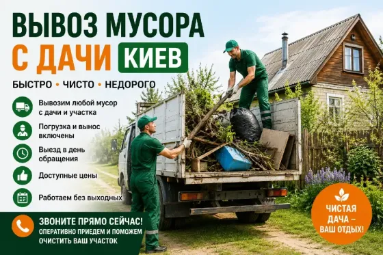 Вывоз мусора с дачи Киев – быстро, недорого и с погрузкой Киев