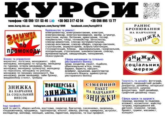 Курси маляра, штукатура, плиточника, бетонщика, арматурника Луцьк
