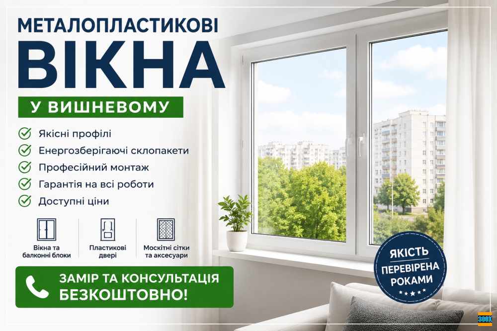 Металопластикові вікна у Вишневому – продаж та встановлення Вишневе - photo 1