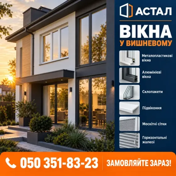 Склопакети у Вишневому – продаж та встановлення *Астал* Вишнёвое