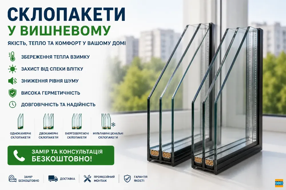 Склопакети у Вишневому – продаж та встановлення Вишневе - photo 1