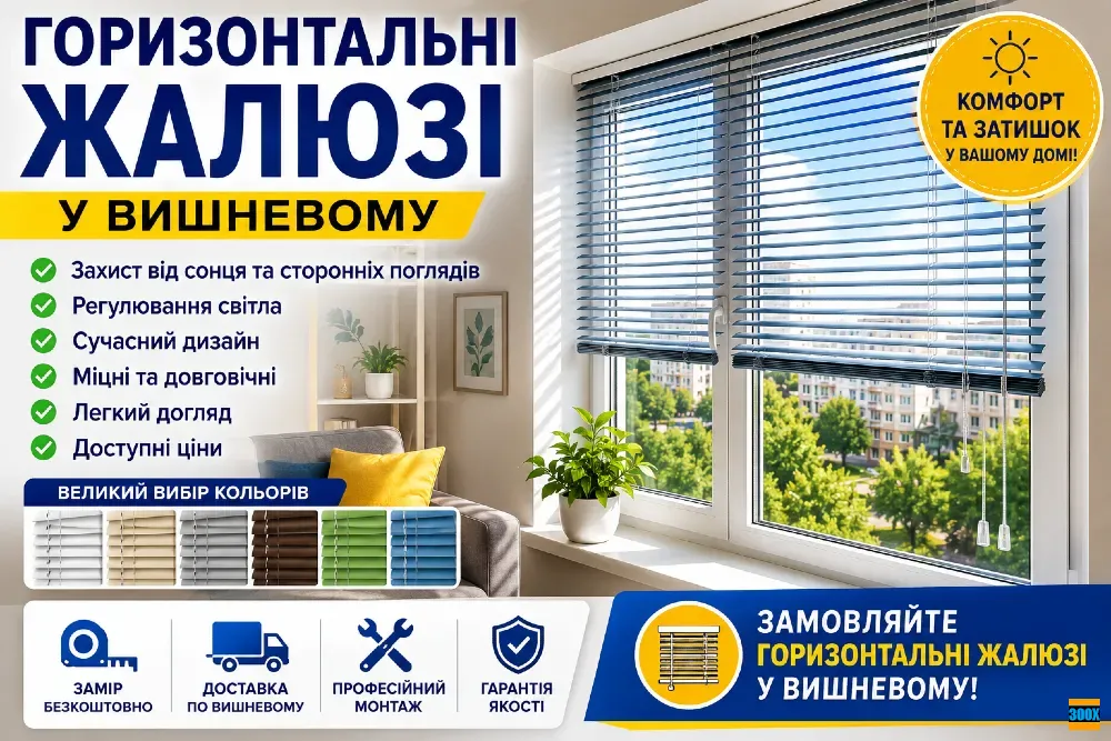 Горизонтальні жалюзі у Вишневому – продаж та встановлення Вишнёвое - изображение 1