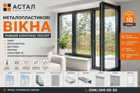 Металопластикові вікна в Бучі Буча