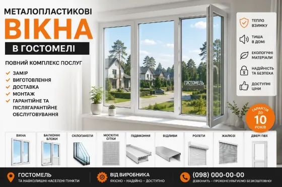 Металопластикові вікна в Гостомелі Гостомель