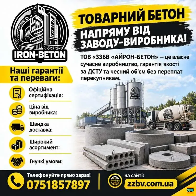 Купуйте товарний бетон напряму від заводу-виробник Харків - photo 2