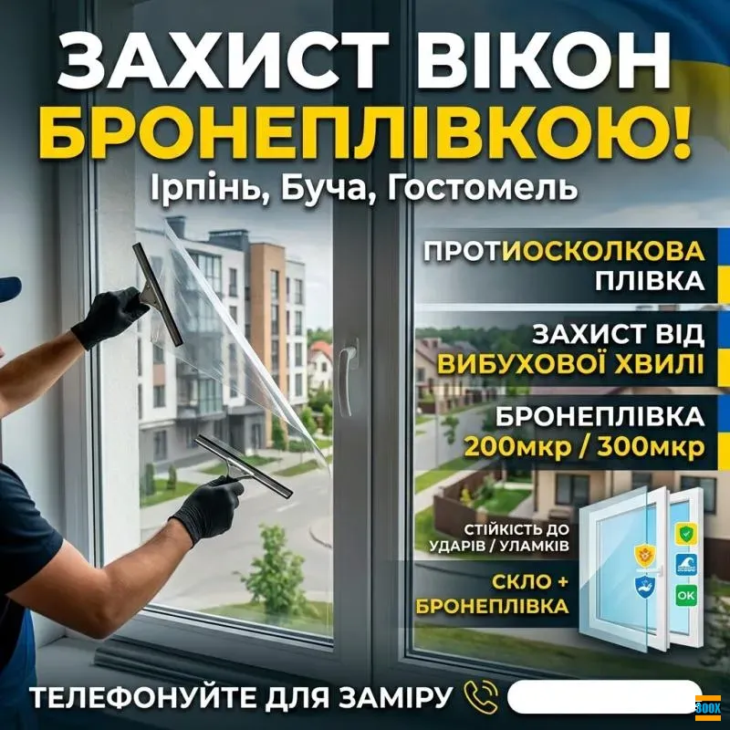 Бронеплівка на вікна від вибухової хвилі: Ірпінь, Буч Ирпень - изображение 2