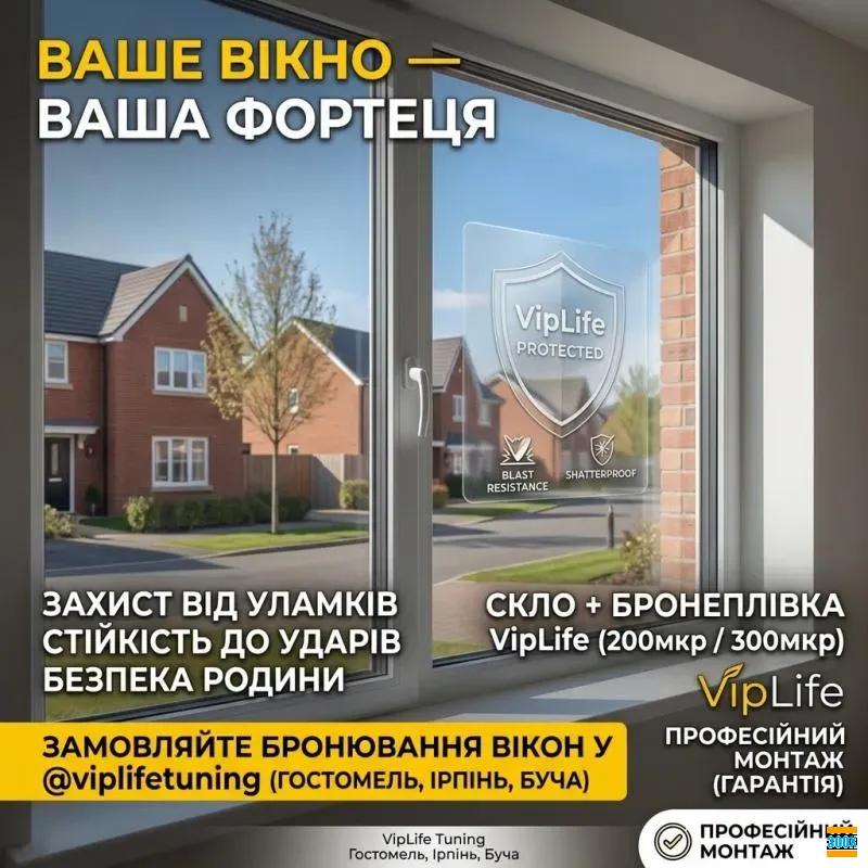 Бронеплівка на вікна від вибухової хвилі: Ірпінь, Буч Ирпень - изображение 1